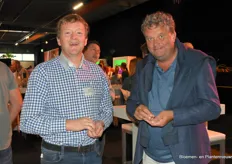 Simon Vermeer van FA S.B. Vermeer (Kwekerij Leekade) en Jan de Boer van International Flower Network b.v.